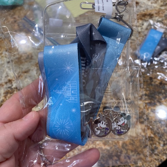 Disneyland 100 Lanyard with Disney 100 Mickey and Minnie Pin - Picture 3 of 5